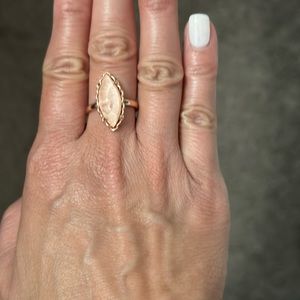 Like new size 7 Kendra Scott Gwenyth cocktail ring in rose gold and blush wood.